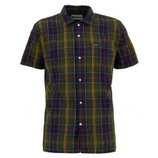 Barbour Clyde Short-Sleeved Seersucker Tartan Shirt Navy
