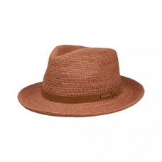 Stetson Fedora Crochet Raffia Terracotta