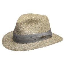 Stetson Traveller Seagrass Fedora Style Mens Hat Ribbon Trim