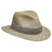 Stetson Traveller Seagrass Fedora Style Mens Hat Ribbon Trim