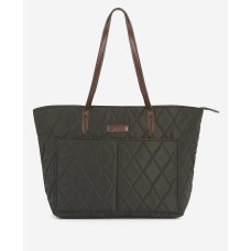 Barbour Olive Quilted Tote Bag