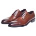 John White Lucan Semi Brogue Derby Style Tan Leather Mens Shoes