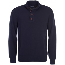 Barbour Jumper Patch Half Zip Navy Mens Top