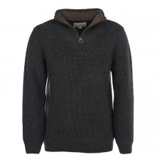 Barbour Jumper New Tyne Grey Derby Tweed Half Zip