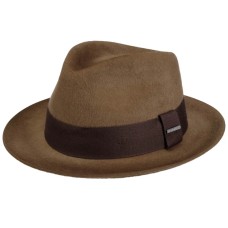 Stetson Fedora Brown Woolfelt Suede Effect Mens Hat