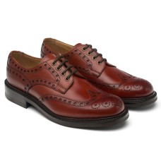 Cheaney Avon R Derby Brogue Style Mens Dark Leaf Calf Leather Shoes