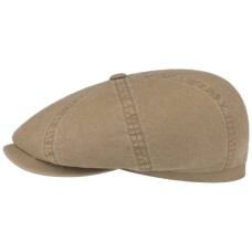 Sterston Hatteras Beige Mens Newsboy Cotton Cap