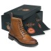 Cheaney Tweed C Wingcap Brogue Boot in Almond Grain Leather