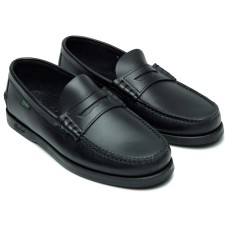 Paraboot Coraux/Marine Leather Men's Black Lis Noir Moccasin 