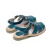 Paraboot Iberis Teal (Lis Bleu Vert) Leather Ladies' Sandals 