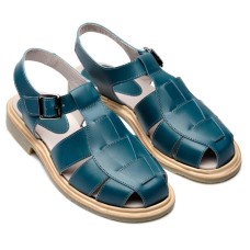 Paraboot Iberis Teal (Lis Bleu Vert) Leather Ladies' Sandals 