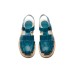 Paraboot Iberis Teal (Lis Bleu Vert) Leather Ladies' Sandals 