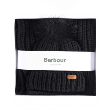 Barbour Saltburn Beanie & Scarf Gift Set Black